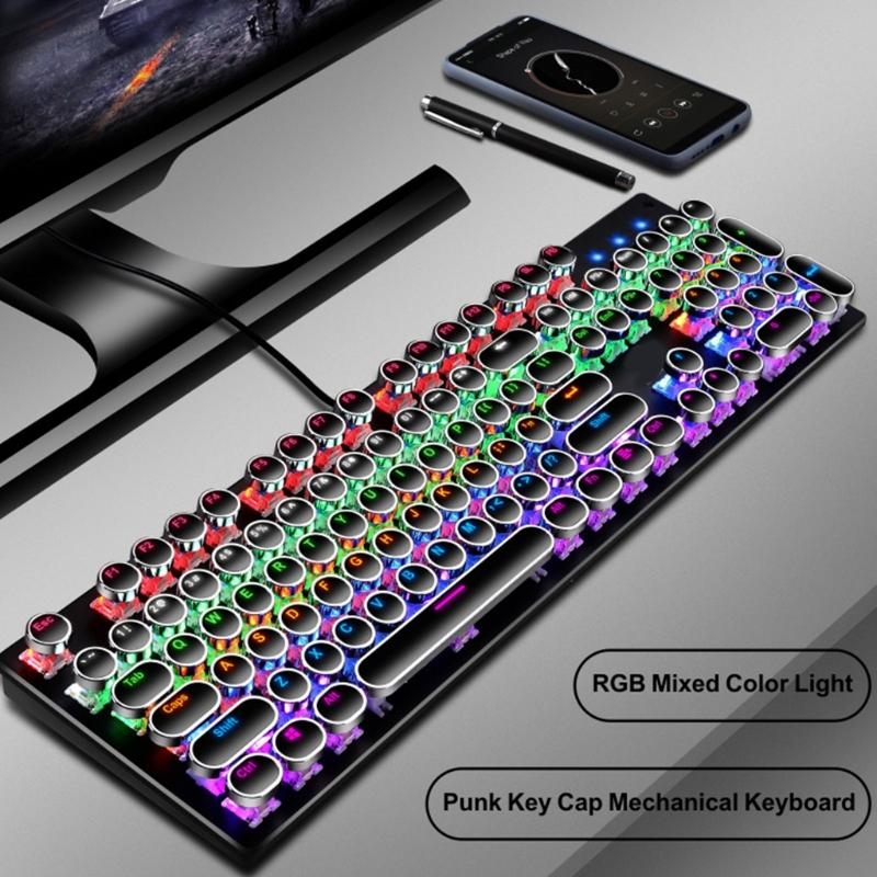 Keyboard Gaming Blue Switch - LX0B 기계식 게이밍 키보드 104키 파란색