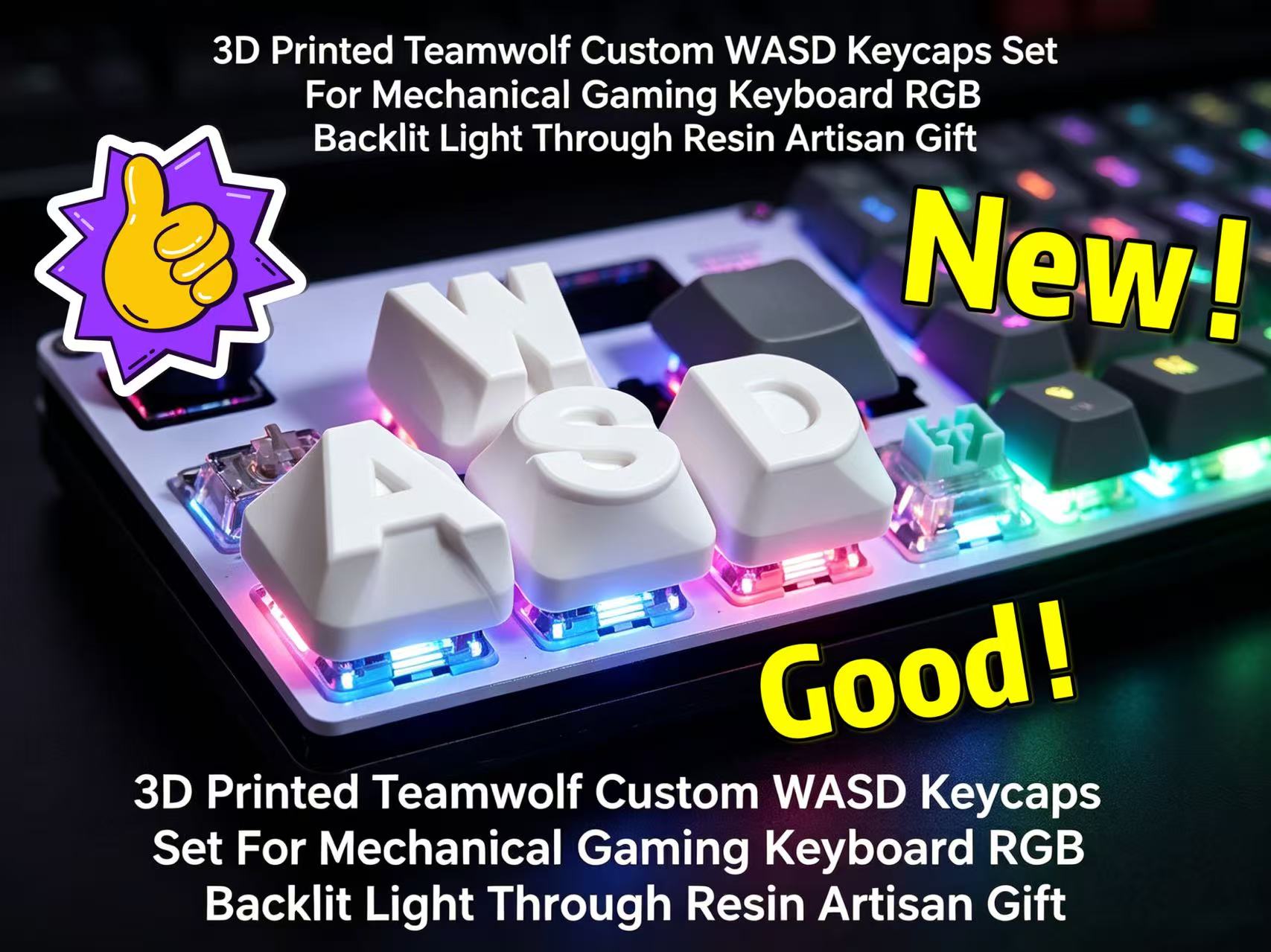 2026 3D 프린팅 팀울프 커스텀 WASD 키캡 세트 - Gaming Keyboard 2026 리뷰 및 가격