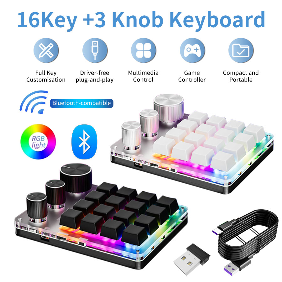 무선 블루투스 프로그래밍 매크로 사용자 정의 16Key - Gaming Keyboard Mini 리뷰 및 가격