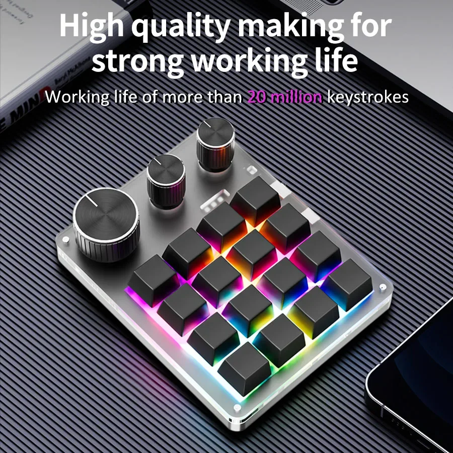무선 블루투스 프로그래밍 매크로 사용자 정의 16Key - Gaming Keyboard Mini 리뷰 및 가격