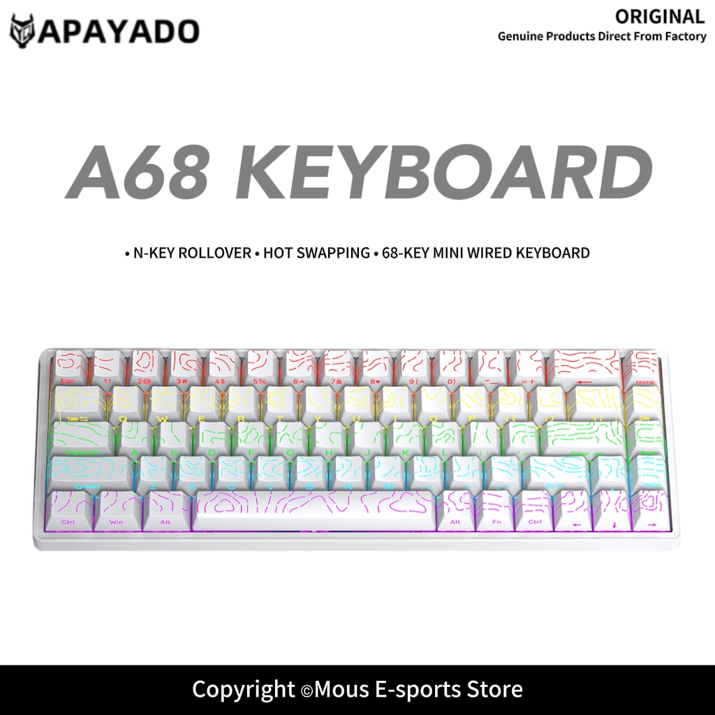 APAYADO A68 유선 기계식 키보드 핫 스왑 가능 - Keyboard Gaming Blue Switch 리뷰 및 가격